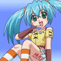 Rule 34 | awa, bakugan, blue hair, lowres, misaki runo, oekaki