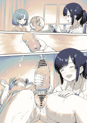 Rule 34 | 1futa, 1girl, absurdres, artificial vagina, ass, assertive female, ayanakitori, bad source, bar censor, blush, breasts, bulge, censored, closed eyes, collarbone, covered erect nipples, cum, ejaculation, erection, erection under clothes, futa with female, futanari, handjob, highres, indoors, infirmary, lab coat, medium breasts, multiple girls, nipple slip, nipples, nurse, open mouth, original, penis, ponytail, projectile cum, pussy, pussy juice, sex toy, sidelocks, textless version