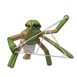 Rule 34 | artist request, bug, full body, nintendo, no humans, official art, outline, pokemon, pokemon (creature), pokemon focus, pokemon sv, silk, solo, spidops, standing, third-party source, transparent background, white outline