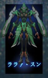 absurdres beam_cannon breasts cable chinese_commentary commentary_request elmeth green_eyes gundam gundam_gquuuuuux highres machinery mecha mecha_focus mobile_suit no_humans original rcj redesign robot science_fiction spoilers transformation watermark zeon