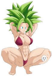 Rule 34 | 1girl, blonde hair, blue eyes, breasts, caisama, dragon ball, dragon ball super, kefla (dragon ball), large breasts, long hair, muscular, muscular female, smile, swimsuit