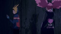 1girl 4boys ahoge angry animated arms_up ass ass_focus audible_speech black_jacket boku_no_hero_academia city cleavage_cutout clothing_cutout cosplay curvy demon_girl_(cosplay) domino_mask eye_mask forced haimawari_kouichi haneyama_kazuho highleg highleg_leotard humiliation jacket japanese_audio leotard leotard_under_clothes looking_at_another mask moaning multiple_boys pink_hair red_eyes restrained revealing_clothes ryona sexually_suggestive sharp_teeth shiny_clothes skirt sound superhero_costume surprised tagme teeth ugly_bastard video vigilante_-boku_no_hero_academia:_illegals- violence wide_hips