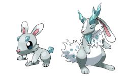 animal_focus blue_eyes blue_sclera buck_teeth colored_sclera creatures_(company) crystal fakemon full_body fur_collar game_freak hyshirey ice nintendo no_humans official_style original pokemon simple_background standing teeth transparent_background white_eyes