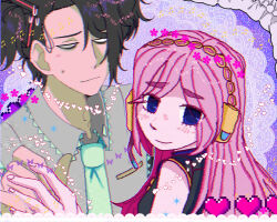 couple crossover dazai_osamu_(isekai_shikkaku) hatsune_miku isekai_shikkaku megurine_luka sacchan_(isekai_shikkaku) vocaloid