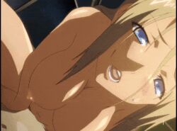 1boy 1girl aftersex age_difference animated animated_gif blonde_hair blue_eyes bouncing_breasts breasts censored close-up closed_eyes cowgirl_position deep_penetration girl_on_top hetero kamimura_akiko keisuke_(sisters) kouzaka_kouhei large_breasts looking_at_viewer lowres mature_female navel nipples nude older_woman_and_younger_man open_mouth orgasm penis pov premature_ejaculation pussy sex shy sisters_~natsu_no_saigo_no_hi~ straddling sweatdrop uncensored vaginal visual_novel