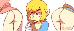 1boy 2girls androgynous animated animated_gif ass bad_tag blonde_hair blood bouncing_ass champion&#039;s_tunic_(zelda) diives female male multiple_girls nintendo nosebleed paid_reward pale_skin patreon_reward pointy_ears pussy the_legend_of_zelda the_legend_of_zelda:_breath_of_the_wild