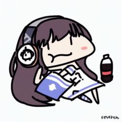 1girl animated animated_gif azur_lane chips_(food) cola eating food headset long_island_(azur_lane) long_island_(long_island_-_indoor_slacker)_(azur_lane) lowres seseren