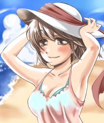 1girl breasts eyebrows gender_request genderswap gensou_suikoden gensou_suikoden_i luc short_hair yakisobapan_tarou_&amp;_negitoro-ko