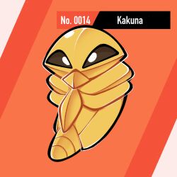 character_name eggmilky gen_1_pokemon highres kakuna looking_at_viewer nintendo no_humans pokemon pokemon_(creature) solo