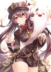 Rule 34 | 1girl, absurdres, genshin impact, hat, highres, hu tao (genshin impact), sazanka, short shorts, shorts, solo, star-shaped pupils, star (symbol), symbol-shaped pupils, tagme, top hat