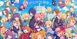 6+boys 6+girls absolutely_everyone amakawa_tsukasa blue_sky daichi_(shugo_chara!) dia_(shugo_chara!) el_(shugo_chara!) everyone fujisaki_nagihiko guardian_chara hinamori_ami hinamori_amu hinamori_midori hinamori_tsumugu hoshina_utau hotori_tadase ichinomiya_hikaru il_(shugo_chara!) kiseki_(shugo_chara!) kusu_kusu_(shugo_chara!) blue_background long_hair mashiro_rima miki_(shugo_chara!) multiple_boys multiple_girls musashi_(shugo_chara!) nikaidou_yuu pepe_(shugo_chara!) ran_(shugo_chara!) rhythm_(shugo_chara!) sanjou_kairi sanjou_yukari school_uniform short_hair shugo_chara! sky souma_kuukai suu_(shugo_chara!) temari_(shugo_chara!) tsukiyomi_ikuto waka_ryou yoru_(shugo_chara!) yuiki_yaya