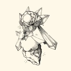 Rule 34 | :d, diamond (gemstone), diancie, free butterfree, full body, gen 6 pokemon, greyscale, legendary pokemon, long sleeves, looking at viewer, monochrome, mythical pokemon, nintendo, no humans, open mouth, pokemon, pokemon (creature), pokemon focus, smile, solo, twintails