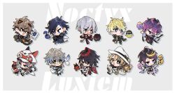 6+boys alban_knox animal_ears augustus_(luca_kaneshiro) banana black_hair black_jacket blonde_hair blue_eyes blue_hair briskadet_(sonny_brisko) brown_hair cat_ears cat_tail closed_mouth comfydant_(fulgur_ovid) crossed_arms food fruit fulgur_ovid glasses gradient_hair green_eyes grey_hair hat ike_eveland jacket luca_kaneshiro luxiem male_focus multicolored_hair multiple_boys mysta_rias mystake_(mysta_rias) nijisanji nijisanji_en noctyx oni_giri_(vox_akuma) open_mouth pants parted_bangs purple_eyes purple_hair quilldren_(ike_eveland) sapphire_(nine) shu_yamino sidelocks smile sonny_brisko stargazer_(uki_violeta) streaked_hair tail takaradachi_(alban_knox) uki_violeta virtual_youtuber vox_akuma white_hair white_hat white_pants yaminion_(shu_yamino) yugo_asuma yuguy_(yugo_asuma)