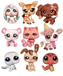 Rule 34 | :3, animal, animal focus, art study, blue eyes, brown eyes, brown fur, cat, commentary, cow, deer, dog, english cocker spaniel, english commentary, figure-referenced, flandrepudding, fluffy, food, green eyes, highres, ice cream, ice cream cone, littlest pet shop, lop rabbit, lps bear 1662, lps cat 891, lps cow 1351, lps deer 634, lps rabbit 685, lps rabbit 737, lps seal 2523, lps snake 2294, lps spaniel 960, no humans, official style, panda, persian cat, photo-referenced, photorealistic, pink fur, pink ribbon, purple eyes, purple scarf, rabbit, realistic, ribbon, scarf, seal (animal), simple background, sitting, snake, still life, tongue, tongue out, toy, white background, white fur