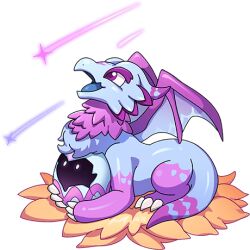 dragon dragon_village_(series) dragon_village_collection egg game_cg lowres nest no_humans official_art purple_eyes shooting_star shooting_star_dragon_(dragon_village) third-party_source transparent_background