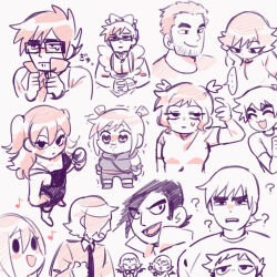 ... 6+boys 6+girls :3 ? ^_^ ahoge alternate_costume beard blush borrowed_hairstyle breasts cleavage closed_eyes commentary_request crossdressing demon_girl demon_hipster_chicks double_bun dress enmaided envy_adams everyone facial_hair gideon_graves glasses hair_bun jersey_maid jitome kim_pine knives_chau long_hair looking_at_another looking_at_viewer looking_down looking_up lucas_lee maid male_maid mameo_(mameo6416) matthew_patel monochrome multiple_boys multiple_girls multiple_views open_mouth parody poptepipic ramona_flowers roxie_richter scott_pilgrim scott_pilgrim_(series) scott_pilgrim_takes_off short_hair simple_background size_difference sketch smile solid_circle_eyes style_parody todd_ingram two_side_up unconventional_maid very_long_hair wallace_wells white_background