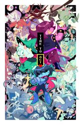 ant_tenna balthizard berdly_(dark_world)_(deltarune) berdly_(deltarune) border c._round cape clover_(deltarune) cocktail_glass covered_horns cup cuptain_(deltarune) deltarune drinking_glass elnina_(deltarune) evercelle everyone gerson guei_(deltarune) hammer hat hathy_(deltarune) highres jackenstein_(deltarune) jevil jigsawry_(deltarune) king_(deltarune) kris_(dark_world)_(deltarune) kris_(deltarune) lancer_(deltarune) lanino_(deltarune) maus_(deltarune) mizzle_(deltarune) noelle_holiday noelle_holiday_(dark_world) pippins_(deltarune) ponman_(deltarune) poppup_(deltarune) queen_(deltarune) ralsei ramb_(deltarune) roaring_knight rouxls_kaard rudinn_(deltarune) seam_(deltarune) shadowguy_(deltarune) spamton_g._spamton susie_(dark_world)_(deltarune) susie_(deltarune) swatch_(deltarune) sword tasque_manager toriel virovirokun water_cooler weapon werewire white_border wizard_hat