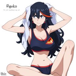 1girl breasts cleavage highres kill_la_kill large_breasts matoi_ryuuko navel shiosatou999 tagme