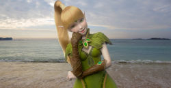 3d blonde_hair dragon_nest elf green_eyes highres liya_(dragon_nest) pointy_ears
