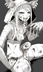 1girl fang long_tongue sharp_teeth source_request tagme teeth tongue zepitaph