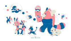 alolan_form alolan_vulpix bewear box cardboard_box commentary english_text from_side full_body gen_1_pokemon gen_7_pokemon litten manami_(uovoegg) mudbray nintendo no_humans pikachu pikipek plant pokemon pokemon_(creature) popplio potted_plant rowlet shoes signature simple_background sneakers symbol-only_commentary walking white_background