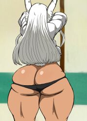 Rule 34 | ass, ass focus, black panties, boku no hero academia, charge sol, from behind, huge ass, long hair, mirko, panties, rabbit ears, tagme, thick thighs, thighs, underwear, white hair