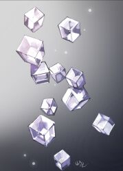Rule 34 | commentary request, cube, gradient background, highres, light particles, no humans, object focus, original, signature, simple background, yamabuki (haruirokerria)