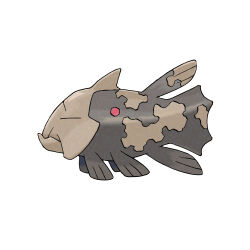 animal_focus closed_eyes closed_mouth fish from_side full_body gen_3_pokemon nintendo no_humans official_art pokemon pokemon_(creature) pokemon_focus pokemon_rse relicanth simple_background solo sugimori_ken third-party_source white_background