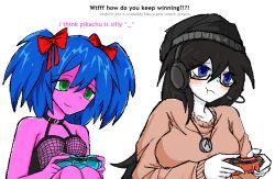 4chan black_hair blue_hair bury_pink_gril colored_skin long_hair non-web_source pink_skin soyjak soytan