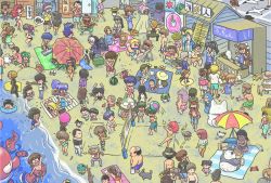 Rule 34 | &gt; &lt;, 6+boys, 6+girls, ageha (kyoukai no rinne), anger vein, backwards hat, bald, ball, baseball cap, beach, beach towel, beach umbrella, beach volleyball, beachball, bikini, bird, black bikini, black hair, black male swimwear, blonde hair, blue hair, blue male swimwear, blue one-piece swimsuit, blush, bodysuit, braid, brown hair, casual one-piece swimsuit, chair, character request, chibi, child, closed eyes, commentary request, copyright request, crab, creator connection, crossed arms, crossover, diving suit, double bun, drawstring, everyone, facial hair, flower, food, frilled one-piece swimsuit, frills, fruit, glasses, godai yuusaku, green male swimwear, green one-piece swimsuit, grey male swimwear, hair bun, hair flower, hair ornament, hair rings, happosai, hat, hibiki ryouga, hibiscus, hibiscus hair ornament, highres, higurashi kagome, holding, holding instrument, innertube, instrument, inuyasha, inuyasha (character), kunou kocho, kunou kodachi, kunou tatewaki, kuonji ukyou, kyoukai no rinne, long hair, lounge chair, lum, maison ikkoku, male swimwear, mandolin, miroku (inuyasha), moroboshi ataru, mousse (ranma 1/2), multiple boys, multiple crossover, multiple girls, music, mustache, ocean, octopus, okonomiyaki, old, old man, one-piece swimsuit, ono tofu, open mouth, orange male swimwear, otonashi kyouko, outdoors, panda, pig, pink hair, pink innertube, pink one-piece swimsuit, playing instrument, playing sports, print male swimwear, print one-piece swimsuit, print swimsuit, purple bikini, purple hair, purple male swimwear, ranma-chan, ranma 1/2, red flower, red hair, red headwear, red male swimwear, sand, sango (inuyasha), saotome genma, saotome ranma, sarong, seagull, shampoo (ranma 1/2), short hair, shorts, single braid, sitting, smile, speech bubble, standing, suikawari, sunglasses, swim ring, swim trunks, swimsuit, tagme, tendou akane, tendou kasumi, tendou nabiki, tendou souun, tentacles, thought bubble, towel, umbrella, urusei yatsura, volleyball, volleyball net, wading, wanta (futoshi), watermelon, wetsuit, white male swimwear, white one-piece swimsuit, white shorts, yellow bikini