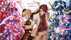 amakusa_juuza beatrice_(umineko) blonde_hair blue_eyes chiester410 chiester45 cross dlanor_a._knox eva_beatrice everyone featherine_augustus_aurora frederica_bernkastel furfur furudo_erika gaap_(umineko) glowing gouda_toshirou gun highres kanon_(umineko) kiseru kumasawa_chiyo lambdadelta lucifer_(umineko) nanjou_terumasa natsumi_kei necktie smoking_pipe red_hair rifle ronoue_genji ronove_(umineko) sakutarou_(umineko) scythe shannon_(umineko) sword umineko_no_naku_koro_ni ushiromiya_ange ushiromiya_battler ushiromiya_eva ushiromiya_george ushiromiya_hideyoshi ushiromiya_jessica ushiromiya_kinzou ushiromiya_krauss ushiromiya_kyrie ushiromiya_maria ushiromiya_natsuhi ushiromiya_rosa ushiromiya_rudolf virgilia_(umineko) weapon willard_h._wright zepar