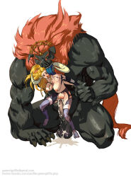 1boy 1girl bad_id bestiality blonde_hair blush breasts cum cum_in_pussy cum_on_floor cum_overflow defeat email_address ganon greengriffin hentai-foundry_username hetero holding_another&#039;s_arm licking_another&#039;s_face monster muscular muscular_male nintendo nipples orange_hair penis pig_boy pig_nose pointy_ears princess princess_zelda pussy rape screaming sex sheik size_difference super_smash_bros. testicles the_legend_of_zelda the_legend_of_zelda:_twilight_princess torn_clothes tusks veins veiny_penis watermark white_background wince