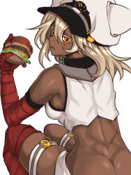 1girl ass burger butt_crack dark_skin guilty_gear ramlethal_valentine tagme