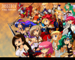 6+girls @_@ afumau_(final_fantasy) age_difference aged_down agrias_oaks ahoge annotated antenna_hair aria_benett armor art_brush ashelia_b&#039;nargin_dalmasca bare_shoulders belt blonde_hair blue_hair book bracelet braid breasts brown_eyes brown_hair burmecian child cleavage cloak closed_eyes copyright_name crossover crown dagger detached_sleeves dissidia_final_fantasy dress earrings final_fantasy final_fantasy_fables final_fantasy_i final_fantasy_ii final_fantasy_iii final_fantasy_iv final_fantasy_ix final_fantasy_tactics final_fantasy_v final_fantasy_vi final_fantasy_vii final_fantasy_viii final_fantasy_x final_fantasy_xi final_fantasy_xii fingerless_gloves flat_chest formal_clothes freija_crescent glasses gloves goggles green_eyes green_hair hair_ornament hairclip hat helmet instrument jewelry knife large_breasts leila lenna_charlotte_tycoon leotard letterboxed long_hair lute_(instrument) midriff multiple_girls necklace open_mouth paintbrush parody pink_hair pirate pixiv polearm princess purple_eyes quistis_trepe reila relm_arrowny rikku_(ff10) ringed_eyes rydia_(ff4) sarah_(ff1) shirma shirono shirt short_hair single_braid smile spear square_enix staff star_(symbol) suspenders sword tail taut_clothes taut_shirt tiara tifa_lockhart title_parody twin_braids water weapon white_mage_(final_fantasy) wrench x_hair_ornament