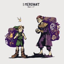 2boys backpack bag belt blonde_hair boots brown_hair circus_leader&#039;s_mask closed_eyes deku_mask fairy full_body grey_background grin gus_uur happy_mask_salesman hat keaton_mask link mask multiple_boys nintendo own_hands_clasped pointy_ears smile standing stone_mask tatl the_legend_of_zelda the_legend_of_zelda:_majora&#039;s_mask tunic unworn_mask
