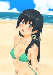 1girl beach bikini butt_crack navel ocean saten_ruiko swimsuit tagme tanaka_yuuichi toaru_kagaku_no_railgun toaru_majutsu_no_index