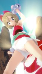blonde_hair game_freak hairband highres irida_(pokemon) nintendo pokemon pokemon_legends:_arceus shorts