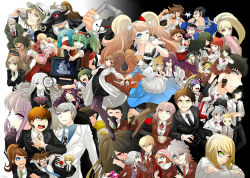 10s ahoge ando_ruruka asahina_aoi bandages bandai_daisaku bangle black_hair blonde_hair blowing_kiss blue_eyes blue_hair blush boots bracelet braces braid breasts brown_hair candy carrying cleavage coat crying danganronpa_(series) danganronpa_3_(anime) dark_skin ear_piercing enoshima_junko everyone closed_eyes fingerless_gloves flipped_hair flower food formal_clothes freckles fukawa_toko fur-trimmed_jacket fur_trim gekkogahara_miaya glasses gloves great_gozu green_eyes green_hair guitar hagakure_yasuhiro hair_ornament hair_ribbon hairband hanamura_teruteru hand_on_another&#039;s_cheek hand_on_another&#039;s_face hand_on_own_chest hand_on_own_chin hat high_heels high_ponytail highres hinata_hajime hood hoodie hug hug_from_behind ikusaba_mukuro instrument izayoi_sounosuke jacket japanese_clothes jewelry kamukura_izuru kimura_seiko kirigiri_jin kirigiri_kyoko kiss kizakura_kouichi knife koizumi_mahiru komaeda_nagito kuzuryu_fuyuhiko kuzuryu_natsumi lab_coat large_breasts long_hair maid matsuda_yasuke medium_breasts megaphone mioda_ibuki mitarai_ryota mole monitor monokuma monomi_(danganronpa) multicolored_hair multiple_boys multiple_girls munakata_kyousuke murasaki_(deceive138) naegi_komaru naegi_makoto nail_polish nanami_chiaki nidai_nekomaru notebook one_eye_closed orange_hair owari_akane own_hands_clasped own_hands_together pantyhose pekoyama_peko piercing pink_eyes pink_hair plectrum ponytail princess_carry purple_eyes purple_hair red_eyes red_hair ribbon saionji_hiyoko sakakura_juuzou saliva satou_(danganronpa) scarf scarf_over_mouth school_uniform scrunchie short_hair short_shorts shorts sleeves_rolled_up smile sonia_nevermind soda_kazuichi spoilers suit sweatdrop tanaka_gundham tengan_kazuo togami_byakuya togami_byakuya_(danganronpa_2) towa_monaca tsumiki_mikan twin_braids twintails weapon white_hair yukizome_chisa