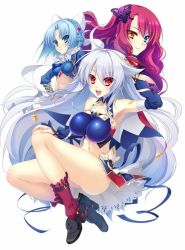 10s 3girls blue_eyes blue_hair breasts eleonora_viltaria elizaveta_fomina hair_ornament heterochromia large_breasts long_hair ludmila_lourie madan_no_ou_to_vanadis multiple_girls red_eyes red_hair silver_hair