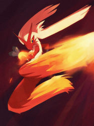 bad_id bad_pixiv_id blaziken fire furry gen_3_pokemon glowing kicking kusattemo nintendo nomu_(nomon) pokemon pokemon_(creature)
