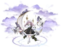 1girl absurdres artist_request azur_lane black_dress black_gloves bow cannon capelet cat center_frills closed_mouth cloud constellation crescent crescent_moon crossed_legs dress dress_bow frilled_dress frilled_hairband frilled_sleeves frills full_body gloves gold_trim gothic_lolita green_bow grey_eyes hair_between_eyes hair_ornament hairband hand_up headdress highres kneehighs layered_dress lolita_fashion long_hair long_sleeves looking_at_viewer machinery maid_headdress mary_janes moon non-web_source official_art puffy_long_sleeves puffy_sleeves purple_hair ribbon rigging shirt shoes sleeves_past_fingers sleeves_past_wrists smile socks solo standing torpedo_tubes transparent_background two-tone_dress two_side_up very_long_sleeves vittorio_cuniberti_(azur_lane) white_socks wide_sleeves world_of_warships