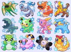 Rule 34 | alternate color, bear, bug, caterpie, claws, electrike, gen 1 pokemon, gen 2 pokemon, gen 3 pokemon, girafarig, giraffe, hisuian zorua, holofoilswirl, magnemite, mareep, nintendo, open mouth, pokemon, pokemon (creature), sandshrew, sheep, shiny pokemon, sneasel, sparkle, teddiursa, trapinch, zigzagoon, zubat