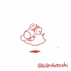 animated animated_gif from_side lowres monochrome p-chan pig ranma_1/2 running twitter_username wanta_(futoshi)