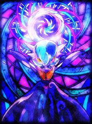 alternate_color black_dress black_gloves blue_hair bob_cut colored_skin dress elbow_gloves gardevoir gen_3_pokemon gloves highres looking_at_viewer mega_gardevoir mega_pokemon nintendo noive_n71 orange_eyes pokemon pokemon_(creature) shiny_pokemon white_skin