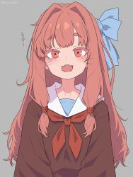 Rule 34 | 1girl, dress, fang, highres, kotonoha akane, looking at viewer, semicolonize, skin fang, solo, sternocleidomastoid muscle, voiceroid
