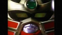 1990s_(style) animated animated_gif explosion glowing glowing_eyes helmet lowres mecha monster pirantishead power_rangers retro_artstyle robot saban_entertainment super_sentai sword thunder_megazord thunderzords toei toei_company weapon