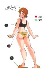Rule 34 | 1girl, animal print, ass, back-print panties, black sports bra, breasts, brown eyes, brown hair, clinickcase, commentary, english commentary, english text, fate/stay night, fate (series), from behind, fujimura taiga, full body, highres, large breasts, like and retweet, looking back, panties, playstation symbols, print panties, short hair, slippers, solo, sports bra, surprised, tiger print, twitter strip game, underwear, underwear only, yellow panties