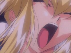 1990s_(style) 1girl animated animated_gif ass blonde_hair breasts breasts_out burn-up burn-up_w kinezono_rio large_breasts lingerie nipple_slip nipples panties police police_uniform policewoman ponytail retro_artstyle torn_clothes underwear yamashita_toshinari