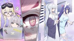 3koma 5girls angry blonde_hair blue_archive comic doodle_sensei_(blue_archive) grey_hair halo hare_(blue_archive) hare_(pajamas)_(blue_archive) hayashi_kewi kotama_(blue_archive) kotama_(pajamas)_(blue_archive) koyuki_(blue_archive) koyuki_(pajamas)_(blue_archive) multiple_girls noa_(blue_archive) noa_(pajamas)_(blue_archive) notebook pajamas pink_hair purple_eyes sensei_(blue_archive) sweatdrop tagme twitter yuuka_(blue_archive) yuuka_(pajamas)_(blue_archive)