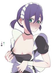 1girl blush haraga_kurumi highres kimi_no_koto_ga_dai_dai_dai_dai_daisuki_na_100-nin_no_kanojo maid maid_headdress pizzayanopunch purple_hair short_hair